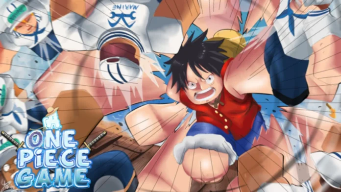 Eine One Piece Spielfigur, die Matrosen schlägt.